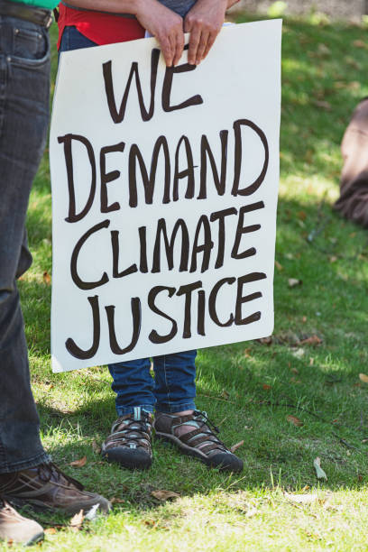 Climate change signs of protest.